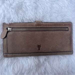 Frye Reed Slim Wallet Khaki Leather